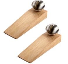 2 Pieces Marble Round Ceramic Wooden Door Stopper
